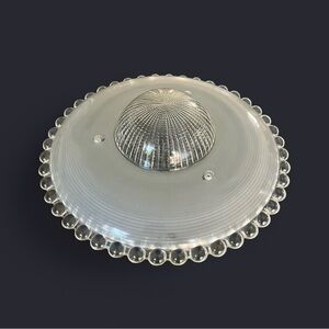 VINTAGE Art Deco 40/50’s Semi Flush Ceiling Light Cover 3 holes Candlewick edge